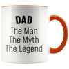 Dad Gifts Dad The Man The Myth The Legend Dad Christmas Birthday Coffee Mug $14.99 | Orange Drinkware