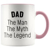 Dad Gifts Dad The Man The Myth The Legend Dad Christmas Birthday Coffee Mug $14.99 | Pink Drinkware