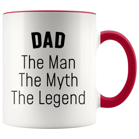 Dad Gifts Dad The Man The Myth The Legend Dad Christmas Birthday Coffee Mug $14.99 | Red Drinkware