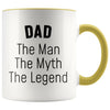 Dad Gifts Dad The Man The Myth The Legend Dad Christmas Birthday Coffee Mug $14.99 | Yellow Drinkware