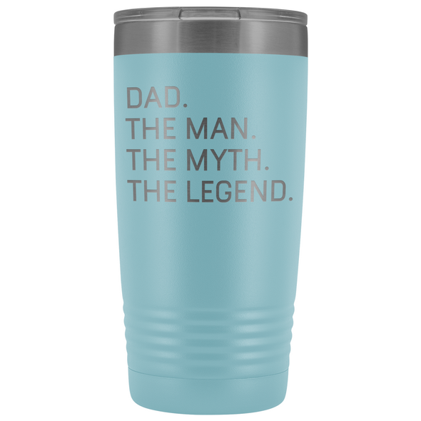 Dad Gifts Dad The Man The Myth The Legend Stainless Steel Vacuum Travel Mug Insulated Tumbler 20oz $31.99 | Light Blue Tumblers
