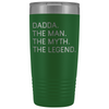 Dadda Gifts Dadda The Man The Myth The Legend Stainless Steel Vacuum Travel Mug Insulated Tumbler 20oz $31.99 | Green Tumblers
