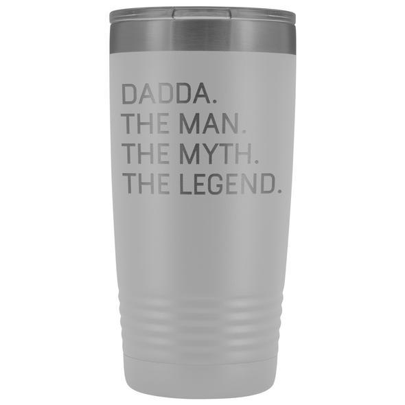 Dadda Gifts Dadda The Man The Myth The Legend Stainless Steel Vacuum Travel Mug Insulated Tumbler 20oz $31.99 | White Tumblers