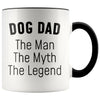 Dog Dad Gifts Dog Dad The Man The Myth The Legend Dog Lover Dog Owner Men Christmas Birthday Coffee Mug $14.99 | Black Drinkware