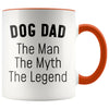Dog Dad Gifts Dog Dad The Man The Myth The Legend Dog Lover Dog Owner Men Christmas Birthday Coffee Mug $14.99 | Orange Drinkware