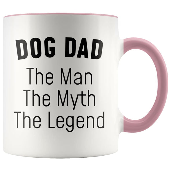 Dog Dad Gifts Dog Dad The Man The Myth The Legend Dog Lover Dog Owner Men Christmas Birthday Coffee Mug $14.99 | Pink Drinkware
