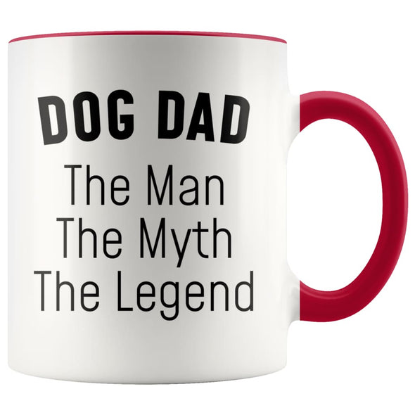 Dog Dad Gifts Dog Dad The Man The Myth The Legend Dog Lover Dog Owner Men Christmas Birthday Coffee Mug $14.99 | Red Drinkware