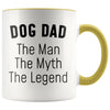 Dog Dad Gifts Dog Dad The Man The Myth The Legend Dog Lover Dog Owner Men Christmas Birthday Coffee Mug $14.99 | Yellow Drinkware