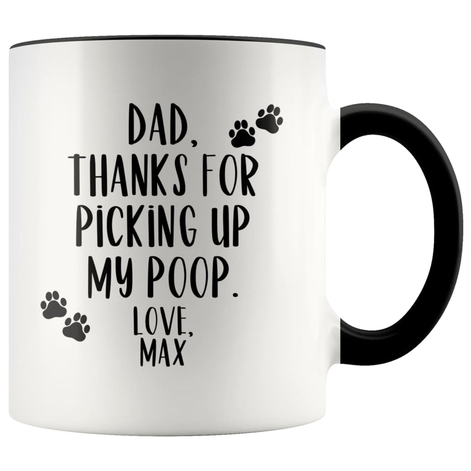 Dog Lover Gifts Dog Dad Gift Pet Fathers Day Gift Custom Name Dog Owner Gifts for Men Coffee Mug 11 ounce