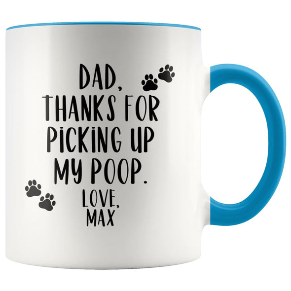 Dog Lover Gifts Dog Dad Gift Pet Fathers Day Gift Custom Name Dog Owner Gifts for Men Coffee Mug 11 ounce $14.99 | Blue Drinkware