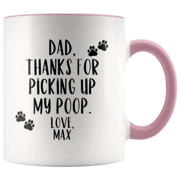 Dog Lover Gifts Dog Dad Gift Pet Fathers Day Gift Custom Name Dog Owner Gifts for Men Coffee Mug 11 ounce $14.99 | Pink Drinkware