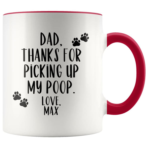 Dog Lover Gifts Dog Dad Gift Pet Fathers Day Gift Custom Name Dog Owner Gifts for Men Coffee Mug 11 ounce $14.99 | Red Drinkware
