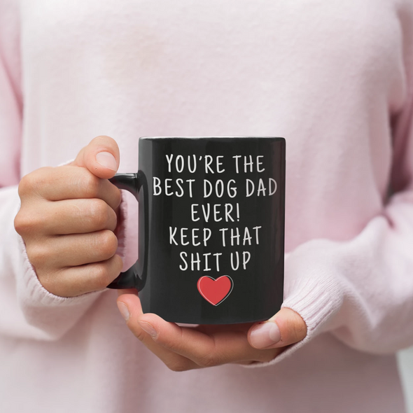 Dog Lover Gifts Men Best Dog Dad Ever Mug Dog Owner Coffee Mug Dog Dad Coffee Cup Dog Dad Gift Coffee Mug Tea Cup Black $19.99 | Drinkware