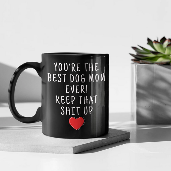 Dog Lover Gifts Women Best Dog Mom Ever Mug Dog Owner Coffee Mug Dog Mom Coffee Cup Dog Mom Gift Coffee Mug Tea Cup Black $19.99 | Drinkware