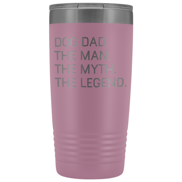 Dog Owner Gifts Men Dog Dad The Man The Myth The Legend Stainless Steel Vacuum Travel Mug Insulated Tumbler 20oz $31.99 | Light Purple