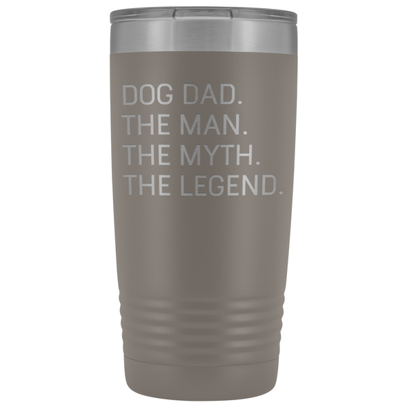 Dog Owner Gifts Men Dog Dad The Man The Myth The Legend Stainless Steel Vacuum Travel Mug Insulated Tumbler 20oz $31.99 | Pewter Tumblers