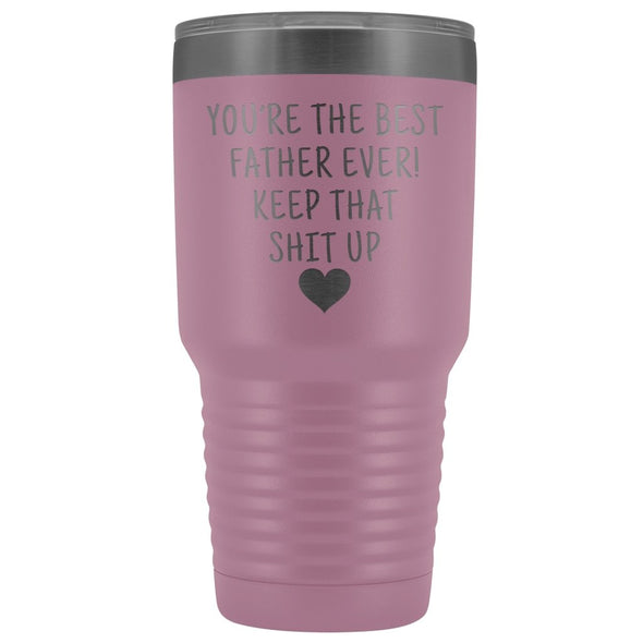 Father Gift: Best Father Ever! Large Insulated Travel Mug Tumbler 30oz $38.95 | Light Purple Tumblers