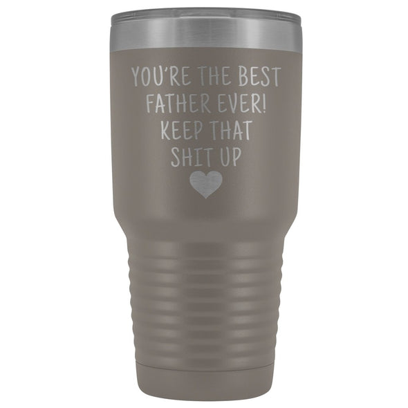 Father Gift: Best Father Ever! Large Insulated Travel Mug Tumbler 30oz $38.95 | Pewter Tumblers