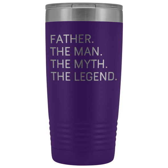 Father Gifts Father The Man The Myth The Legend Stainless Steel Vacuum Travel Mug Insulated Tumbler 20oz $31.99 | Purple Tumblers