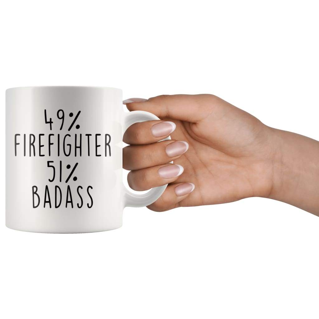 49% Firefighter 51% Badass Coffee Mug - BackyardPeaks