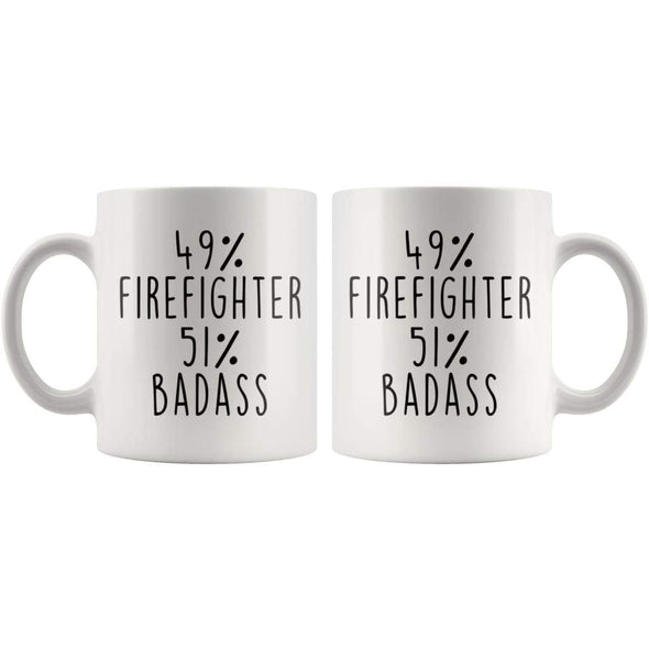 49% Firefighter 51% Badass Coffee Mug - BackyardPeaks