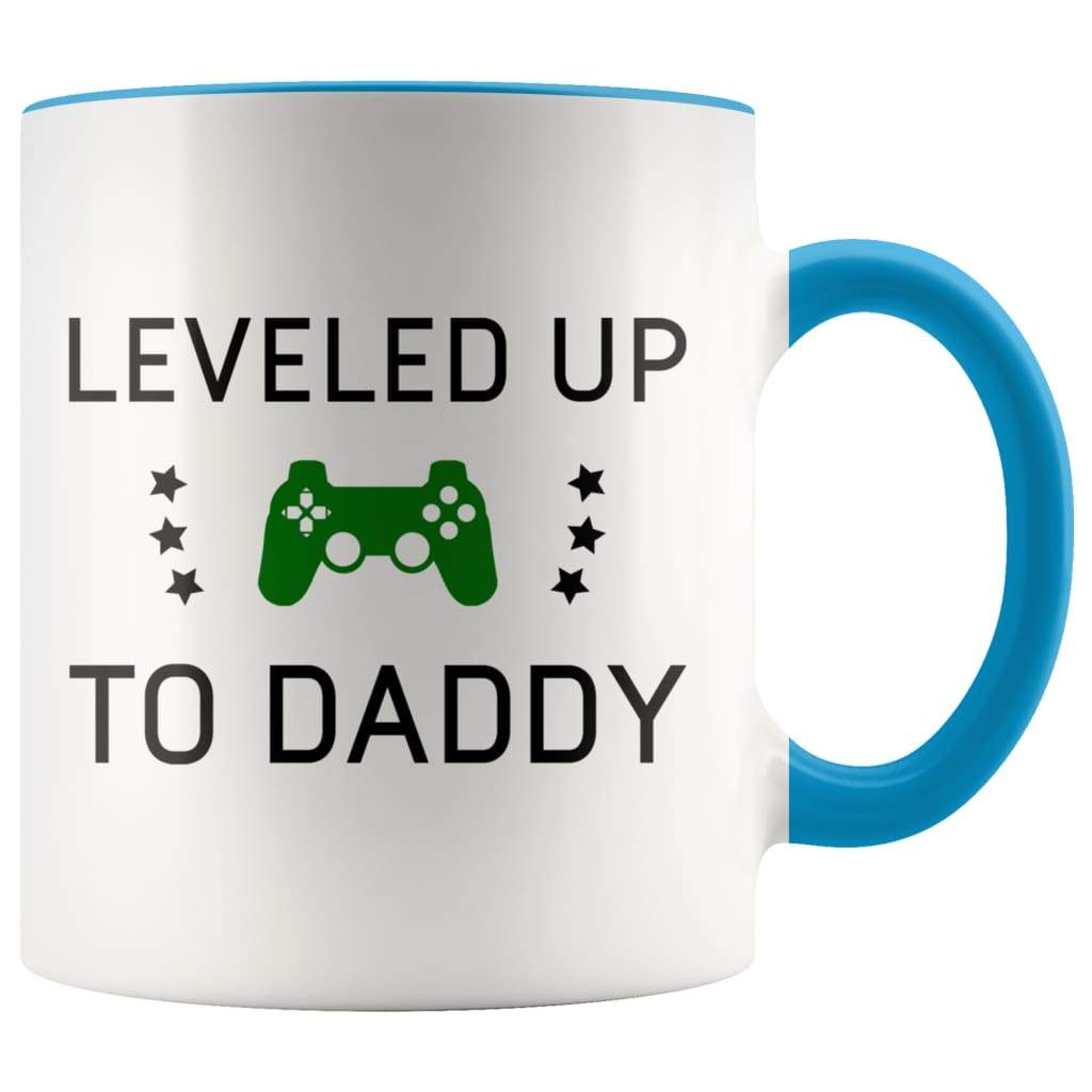 First Fathers Day Gift Mug - Leveled Up To Daddy Coffee Mug - BackyardPeaks