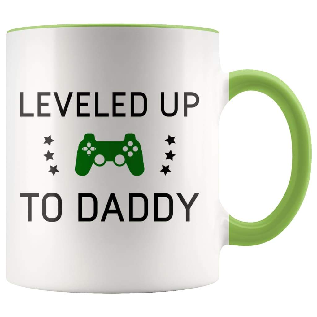 First Fathers Day Gift Mug - Leveled Up To Daddy Coffee Mug - BackyardPeaks