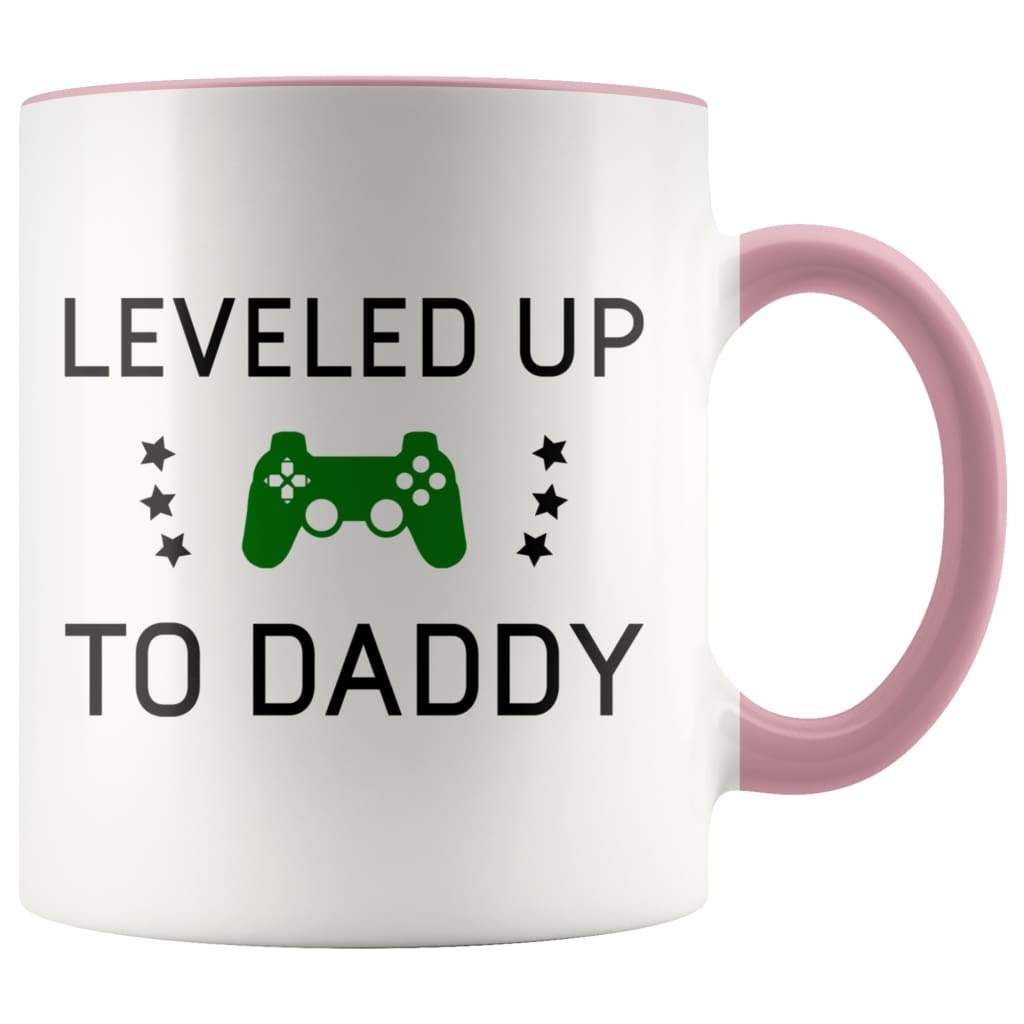 First Fathers Day Gift Mug - Leveled Up To Daddy Coffee Mug - BackyardPeaks
