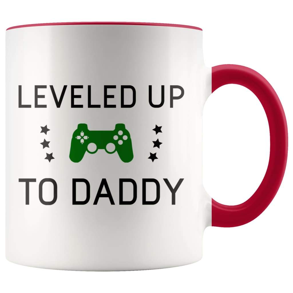 First Fathers Day Gift Mug - Leveled Up To Daddy Coffee Mug - BackyardPeaks