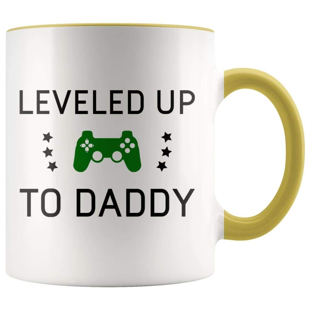 First Fathers Day Gift Mug - Leveled Up To Daddy Coffee Mug - BackyardPeaks