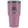 First Fathers Day or New Dad Gift: Leveled Up To Daddy Travel Mug Vacuum Tumbler $29.99 | Light Purple Tumblers