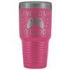 First Fathers Day or New Dad Gift: Leveled Up To Daddy Travel Mug Vacuum Tumbler $29.99 | Pink Tumblers