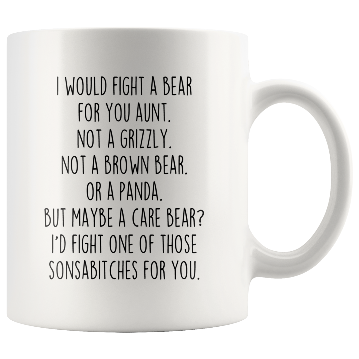Funny Aunt Gifts I Would Fight A Bear For You Aunt Coffee Mug Gifts for Aunt — photo 2
