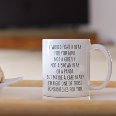 Load image into Gallery viewer, Funny Aunt Gifts I Would Fight A Bear For You Aunt Coffee Mug Gifts for Aunt