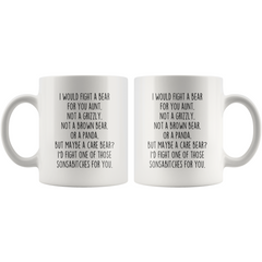 Load image into Gallery viewer, Funny Aunt Gifts I Would Fight A Bear For You Aunt Coffee Mug Gifts for Aunt