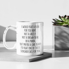 Load image into Gallery viewer, Funny Aunt Gifts I Would Fight A Bear For You Aunt Coffee Mug Gifts for Aunt