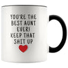 Funny Aunt Gifts: Personalized Best Aunt Ever! Mug | Gift Ideas for Aunt $19.99 | Black Drinkware