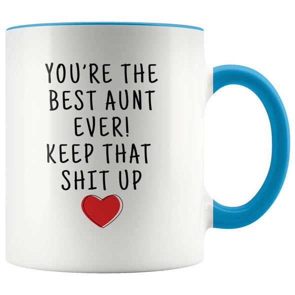 Funny Aunt Gifts: Personalized Best Aunt Ever! Mug | Gift Ideas for Aunt $19.99 | Blue Drinkware