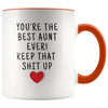 Funny Aunt Gifts: Personalized Best Aunt Ever! Mug | Gift Ideas for Aunt $19.99 | Orange Drinkware