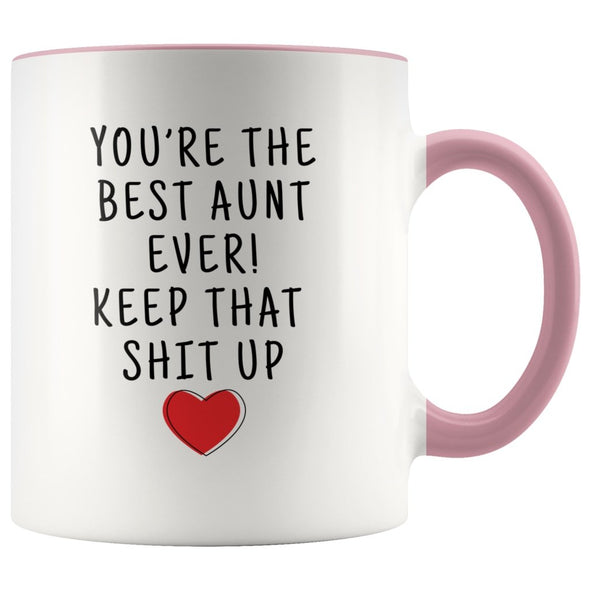 Funny Aunt Gifts: Personalized Best Aunt Ever! Mug | Gift Ideas for Aunt $19.99 | Pink Drinkware