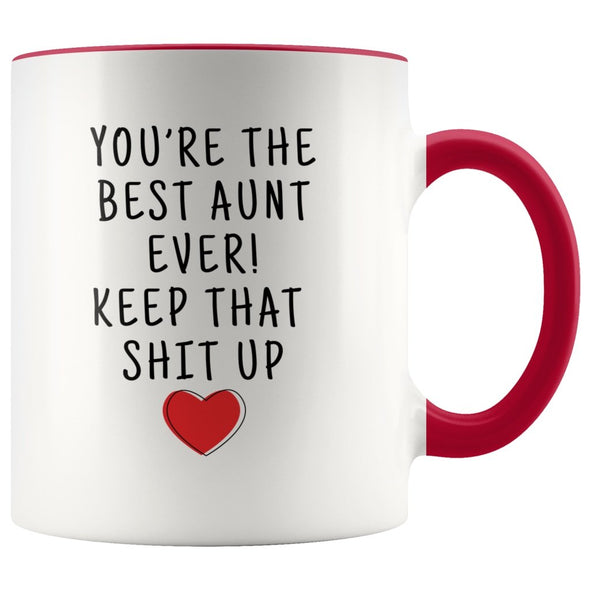 Funny Aunt Gifts: Personalized Best Aunt Ever! Mug | Gift Ideas for Aunt $19.99 | Red Drinkware