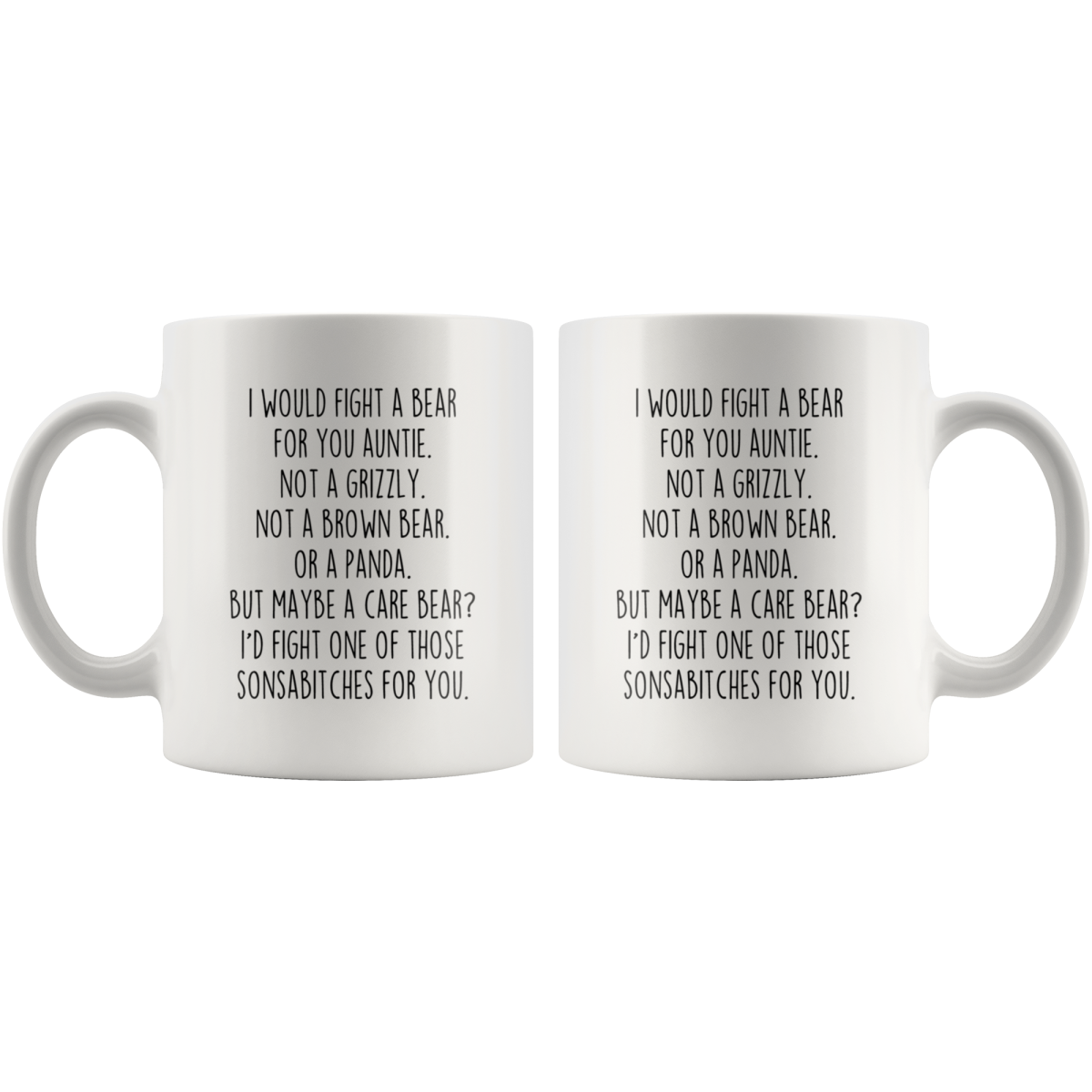 Funny Auntie Gifts I Would Fight A Bear For You Auntie Coffee Mug Gifts for Auntie $18.99 | Drinkware