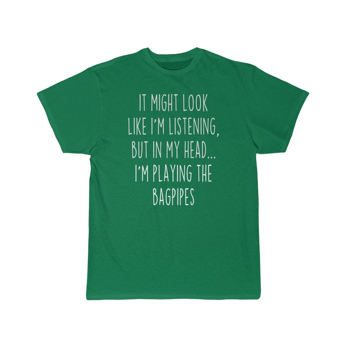 Funny Bagpipe Player Shirt Best Bagpipes T-Shirt Gift Idea for Bagpiper Musician $19.99 | Kelly / S T-Shirt