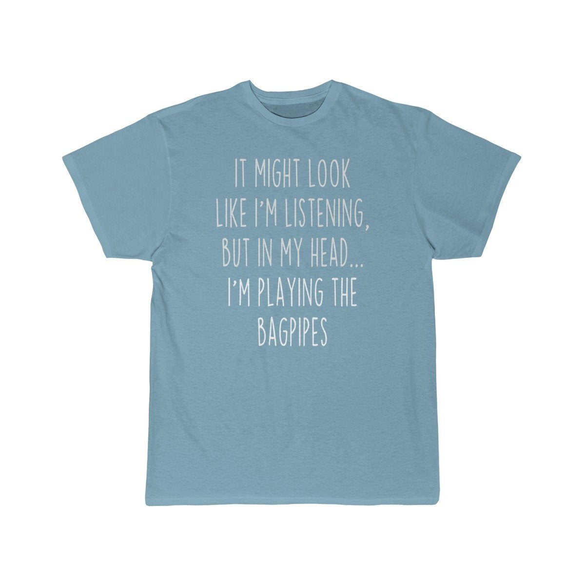Funny Bagpipe Player Shirt Best Bagpipes T-Shirt Gift Idea for Bagpiper Musician $19.99 | Sky Blue / S T-Shirt