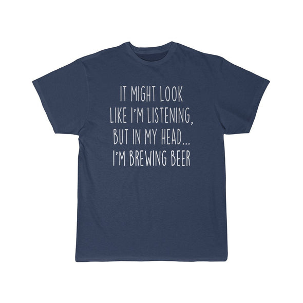 Funny Beer Brew Shirt Best Beer Brewing T Shirt Gift Idea for Beer Brewer Unisex Fit T-Shirt $19.99 | Athletic Navy / S T-Shirt