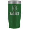 Funny Boss Gift: 49% Boss 51% Badass Insulated Tumbler 20oz $29.99 | Green Tumblers