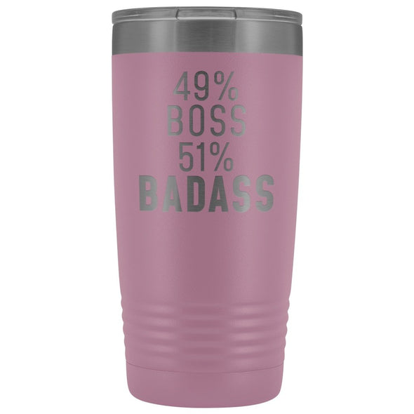 Funny Boss Gift: 49% Boss 51% Badass Insulated Tumbler 20oz $29.99 | Light Purple Tumblers