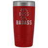 Funny Boss Gift: 49% Boss 51% Badass Insulated Tumbler 20oz $29.99 | Red Tumblers