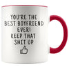 Funny Boyfriend Gifts: Personalized Best Boyfriend Ever! Mug | Gift Ideas for Him $19.99 | Red Drinkware