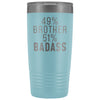 Funny Brother Gift: 49% Brother 51% Badass Insulated Tumbler 20oz $29.99 | Light Blue Tumblers